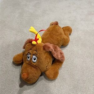 Charming Brown Dog Toy with Yellow Antlers Max from Grinch
